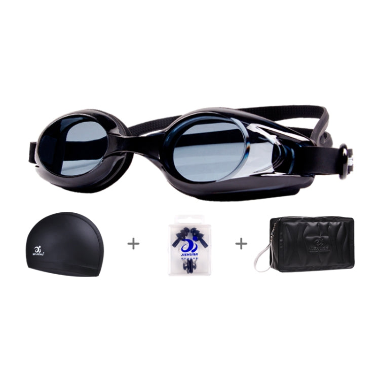 JIEHU JH8102 4 in1 ผู้หญิง HD แว่นตาว่ายน้ำกันน้ำแบบป้องกันหมอกโปร่งใสชุดหมวกว่ายน้ำ, JIEHU JH8102 (Purple Color), JIEHU JH8102 (Pink), JIEHU JH8102 (Blue Color), JIEHU JH8102 (Blue), JIEHU JH8102 (Black)