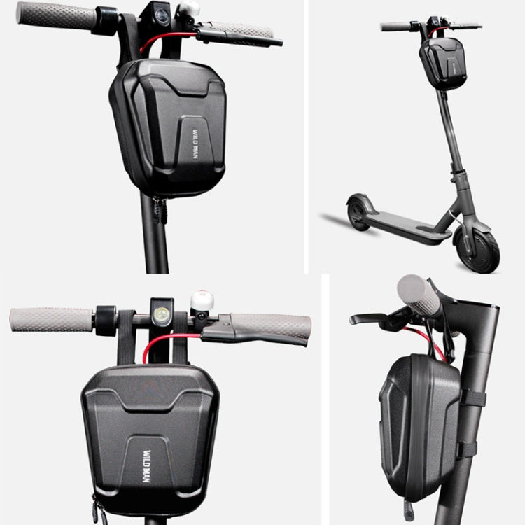 Wild Man Ts9 สำหรับสกู๊ตเตอร์ / จักรยาน Universal กันน้ำ Pu + กระเป๋าด้านหน้าเปลือกแข็ง Eva พร้อมคำเตือนแบบสะท้อนแสง ความจุ: 2.5l