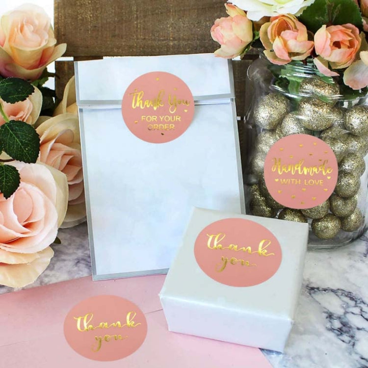 3 ชิ้นม้วนสีชมพู Hot Stamping ขอบคุณสติกเกอร์ฟิล์มกาวสติกเกอร์ซองจดหมาย/วันหยุดของขวัญตกแต่ง, C-06-38, C-07-38, C-08-38, C-09-38