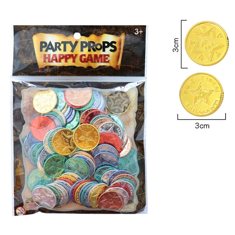 100 ชิ้น/ถุงโจรสลัดเหรียญทองเจ็ดสี Lucky เหรียญคริสต์มาสเกม Props, 100 PCS / Bag Seven Color Lucky Coin