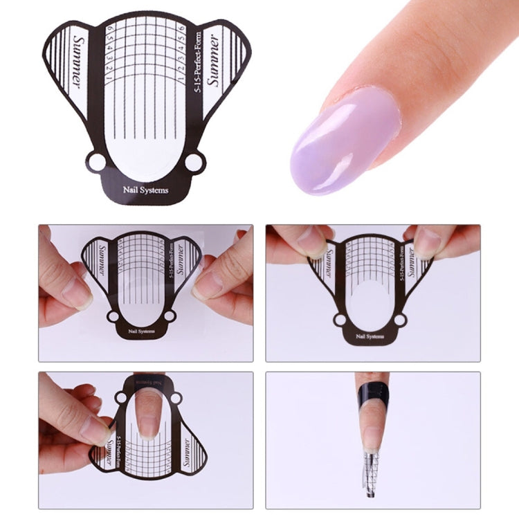 500 ชิ้น/เซ็ตเล็บอะคริลิค UV GEL Tips EXTENSION Builder แบบฟอร์มท่องเที่ยวลายฉลุเล็บเครื่องมือ