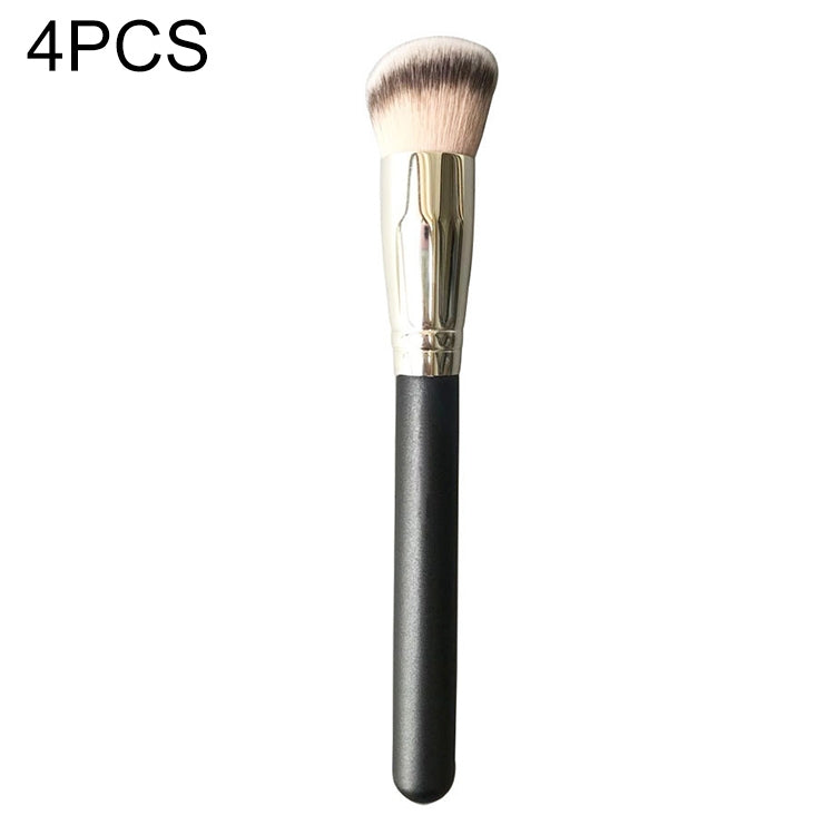 แปรงแต่งหน้าผมไฟเบอร์ 4 ชิ้นแปรงรองพื้นด้ามไม้, 191 Foundation Brush, 270 Concealer Brush, 170 Diagonal Foundation Brush