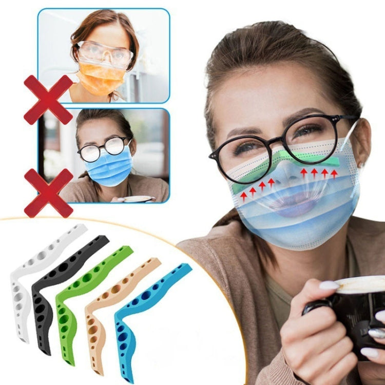 10 PCS Mask Nose Clip Bridge สวมแว่นตา Anti-Fog Sealing Silicone Strip, การจัดส่งสีแบบสุ่ม, Mask Nose Clip