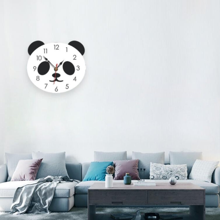 การ์ตูนนาฬิกาแขวนนาฬิกาอะคริลิแพนด้านาฬิกาแขวนบ้านที่เรียบง่าย, Panda Wall Clock