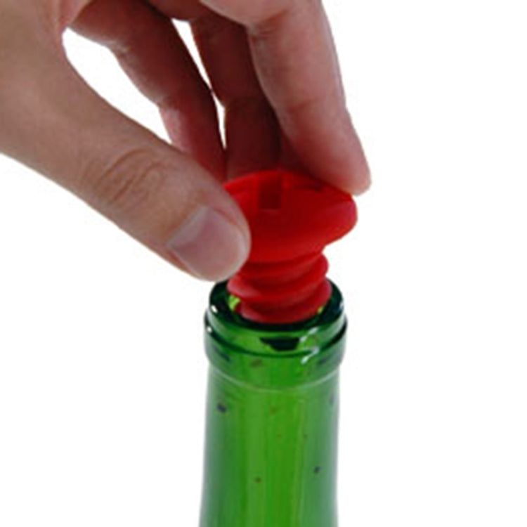 10 ชิ้นสกรูรูปร่างไวน์แดงเก็บรักษาจุกขวดซิลิโคนจัดส่งสีสุ่ม, Screw Shape