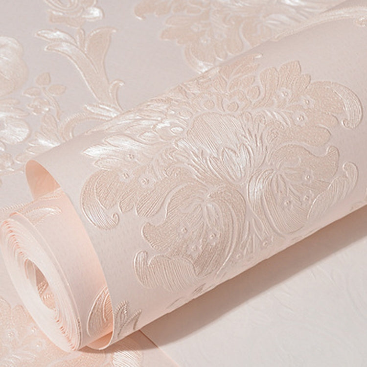 ห้องนอนห้องนั่งเล่นคลาสสิกดามัสกัส 3D Precision Pressed ผ้าไม่ทอวอลล์เปเปอร์มีกาวในตัว, 0.53 x 3 Meters