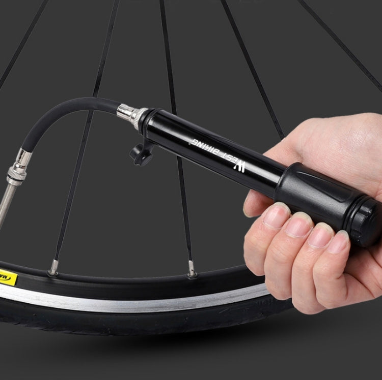 West Biking จักรยานแรงดันสูง เครื่องสูบน้ำ มินิบาสเกตบอลแบบพกพา Inflator พร้อมท่อ, Basketball Inflator With Hose(Black)