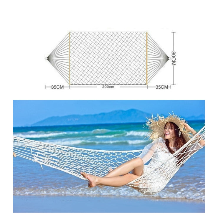 เปลตาข่ายกลางแจ้ง เปลญวน เปลญวน เปลญวนในร่ม ขนาด 200x80ซม, 200x80cm White