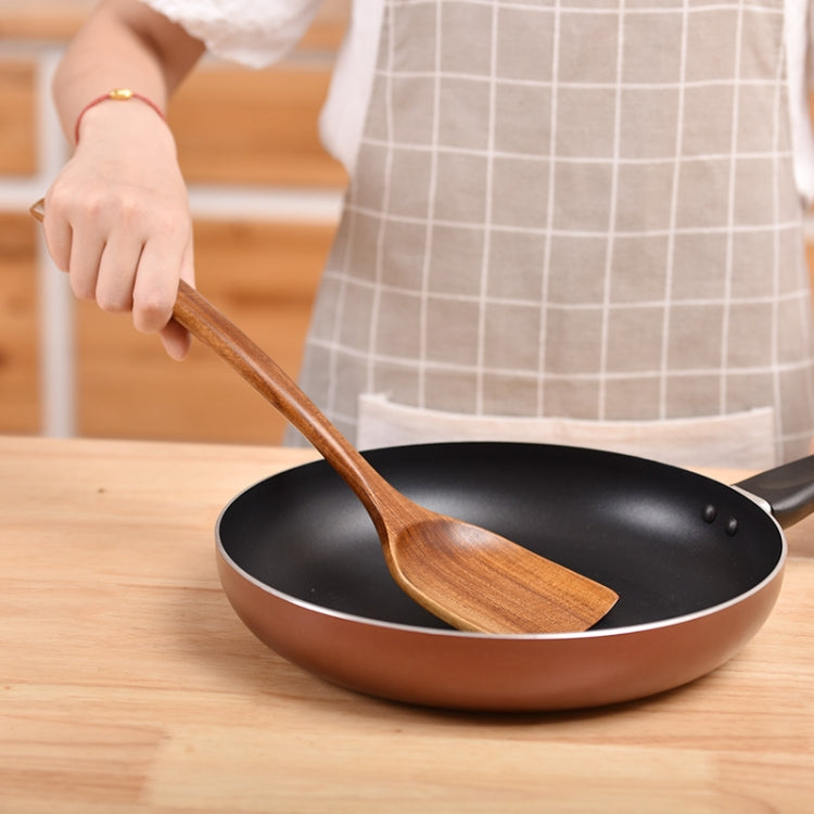 Non-Stick หม้อพลั่วไม้สักทำอาหารหม้อพลั่วบนโต๊ะอาหาร, Sweet Spoon, Saving Spoon, Bent Spoon, Mixing Spoon, Filter Spoon, Curved Shovel, Thickened Oblique Shovel, Curved Spatula, Small Spoon, Medium Spoon, Long Handle Filter Spoon