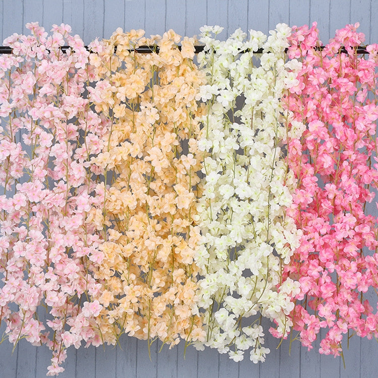 2 ชิ้นจำลองซากุระหวายพลาสติกเถาดอกไม้ตกแต่ง, 135 Flowers Champagne, 135 Flowers Light Pink, 135 Flowers Deep Pink, 135 Flowers White