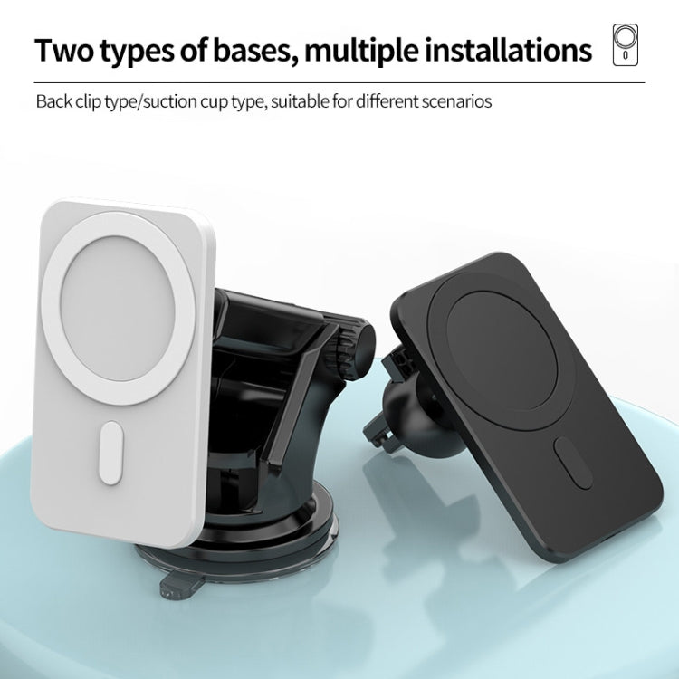 N16 10W Car Air Outlet + ถ้วยดูด Magsafe Magnetic Wireless Charger ที่วางโทรศัพท์มือถือสำหรับ iPhone 12 Series