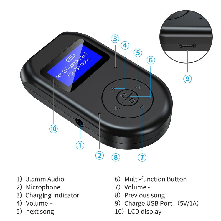 บลูทูธ 5.0 เสียงเปิดตัวแผนกต้อนรับโทรอะแดปเตอร์บลูทูธเพลงเกมคอมพิวเตอร์ทีวีสามในหนึ่งเดียว