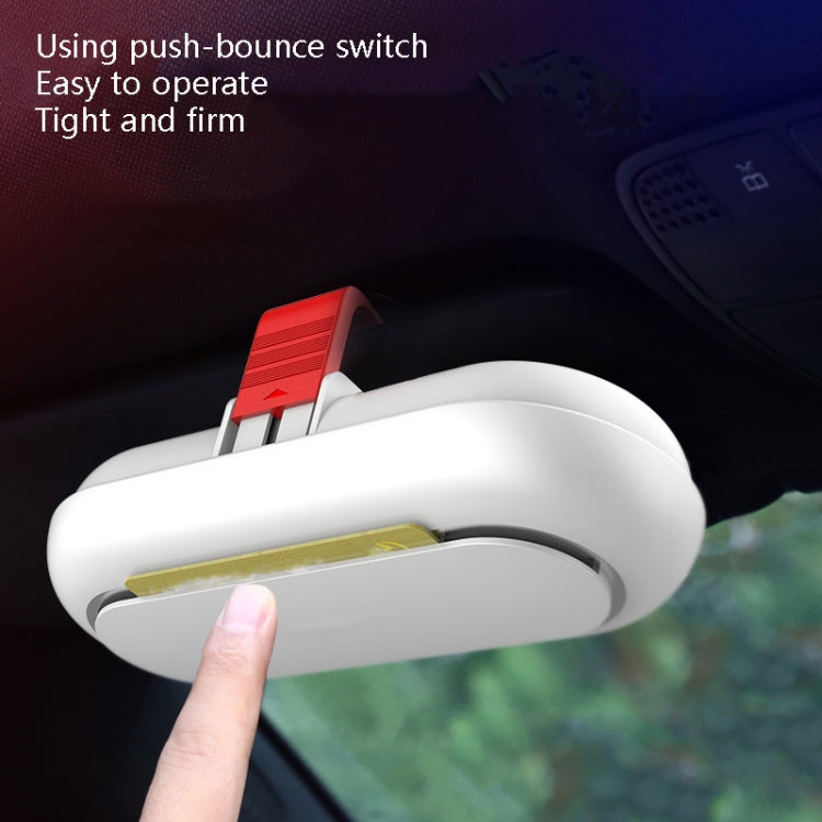 กล่องใส่แว่นตารถยนต์มัลติฟังก์ชั่นรถยนต์ด้านใน Visor Storage Card, Back Single Snap Black, Back Single Snap White