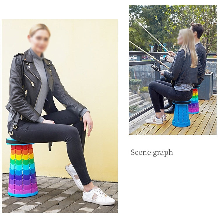 เก้าอี้ตกปลาแบบพกพาพับเก็บได้กลางแจ้ง, 45cm(Rainbow)