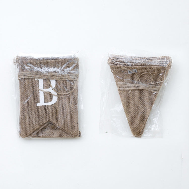 2 PCS Swallowtail Burlap ธงวันเกิดปีแรก Mori Series Party Flags, Burlap Triangle Flag