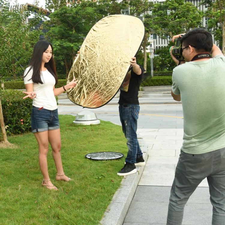 90x120 ซม.5-in-1 เงิน/นุ่ม/ทอง/สีขาว/สีดำพับ Photo Studio แผ่นสะท้อนแสง, 5 in 1 90 x 120cm