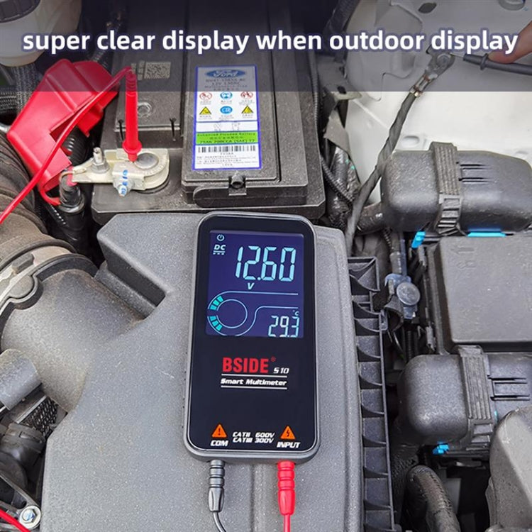 BSIDE มัลติมิเตอร์แบบดิจิตอล 9999 นับจอแสดงผลสี LCD DC AC แรงดันไฟฟ้า Capacitance Diode Meter, S10 Dry Battery Version (Black), S10 Dry Battery Version (Red), S11 Recharge Version (Black), S11 Recharge Version (Red)