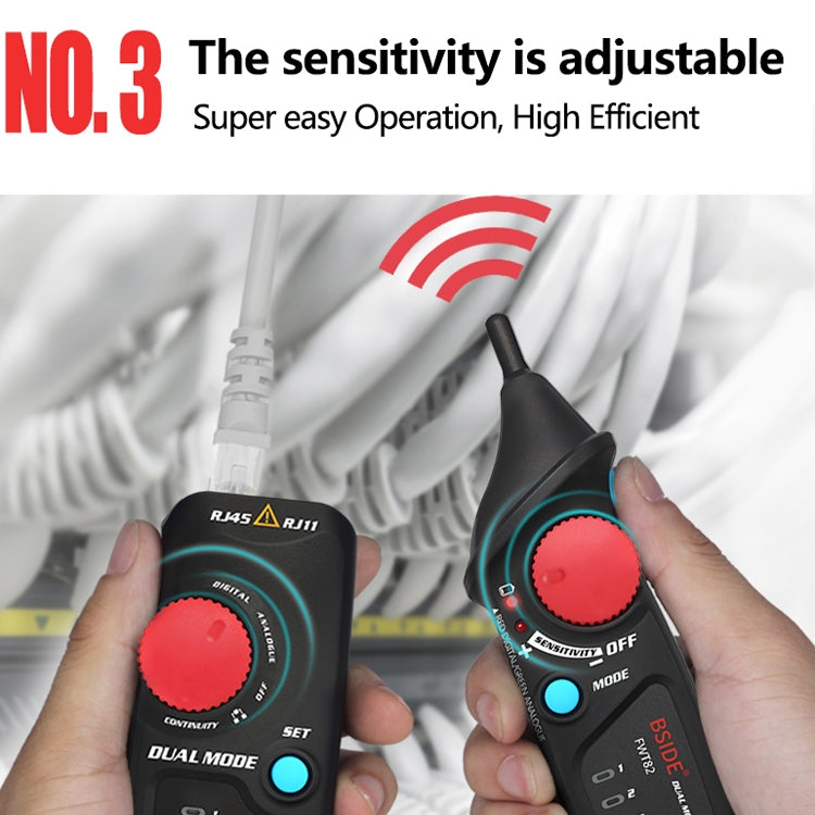 BSIDE FWT82 Analog และ Digital Dual-Mode ป้องกันการรบกวนอัจฉริยะ Line Finder สายเคเบิลเครือข่าย Tracker