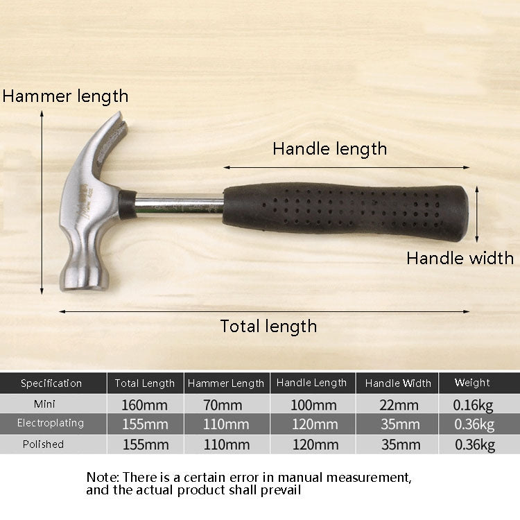 2 PCS MYTEC Mini Multi-Functional Hammer Hardware Tools Home Escape Claw Hammer, สไตล์:, Electroplated Version, Polished Version, Mini Version