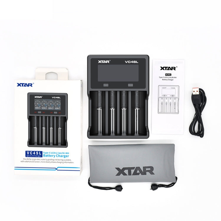 XTAR 4-Slot Bright Flashlight เครื่องชาร์จแบตเตอรี่ลิเธียม รุ่น VC4SL, VC4S