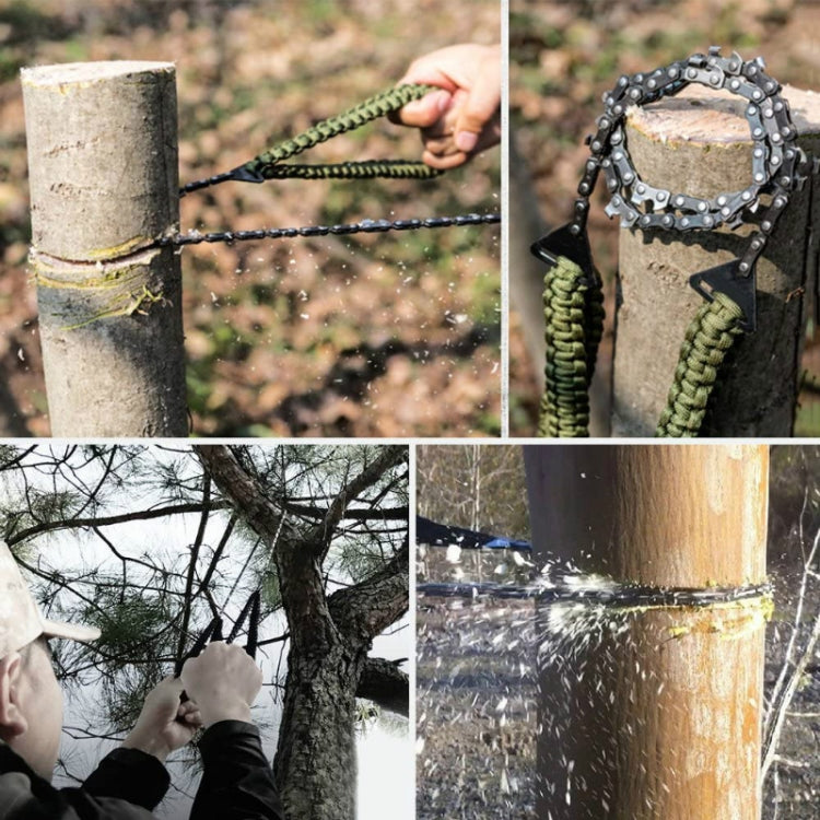 กีฬากลางแจ้ง Hand Chainsaws ถักร่มเชือก Camping Survival Pocket Saw, Umbrella Rope