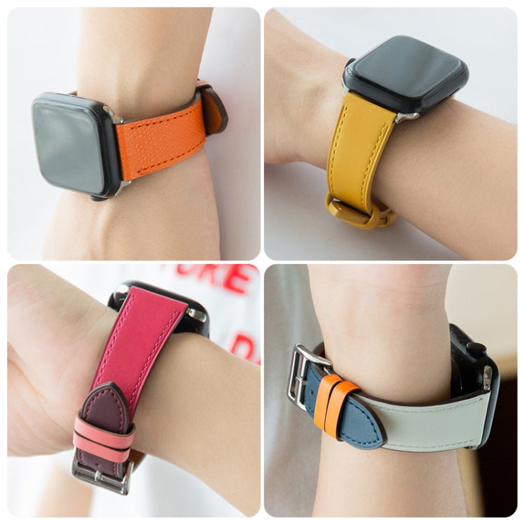 สายนาฬิกาหนังวัวธุรกิจ, For Apple Watch Series 6&SE&5&4 44mm / 3&2&1 42mm