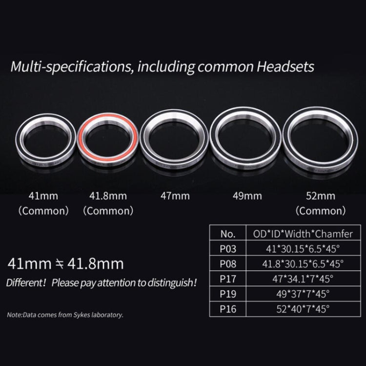 ZH411 ซ่อมหูฟังจักรยานแบริ่งหูฟังแบริ่ง, 2 PCS 41mm, 2 PCS 41.8mm, 47mm, 52mm