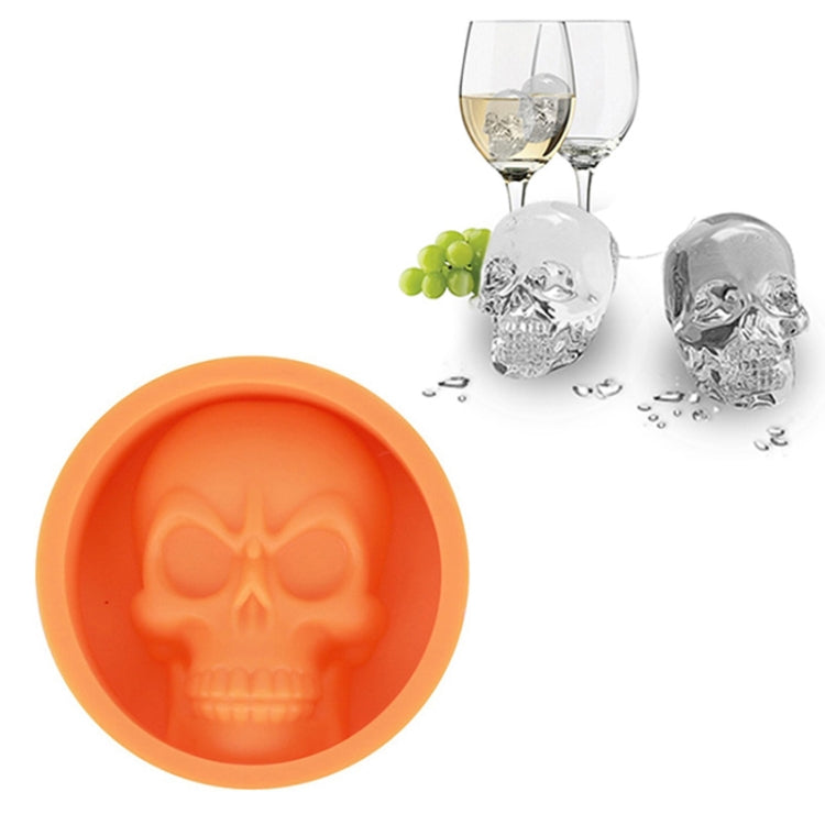 ห้องครัวกล่องน้ำแข็งซิลิโคนเกรดอาหาร Skull ICE Lattice Creative วิสกี้ ICE Ball ICE Mould, Cat Paw Shape(Red), Skull Shape(Blue), Skull ShapeGreen), Skull Shape(Orange)