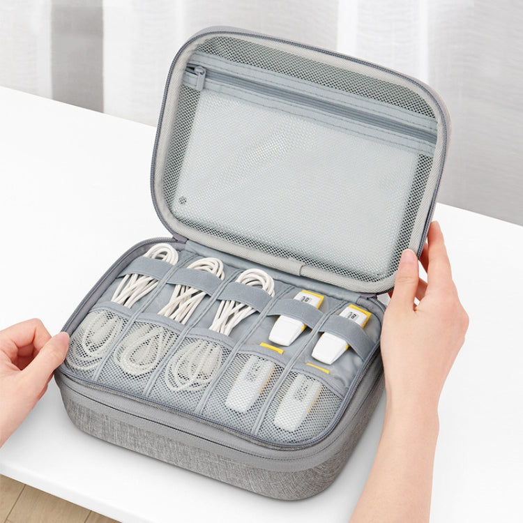 Baona BN-F011 สายไฟแล็ปท็อปกล่องป้องกันที่เก็บข้อมูลดิจิทัล, Gray, Black, Extra Large Gray, Extra Large Black