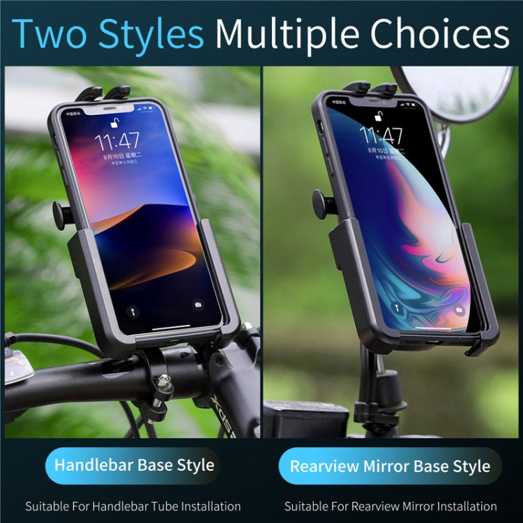 WEST BIKING จักรยานที่วางโทรศัพท์มือถืออลูมิเนียม 360 หมุนได้จักรยานไฟฟ้าสกูตเตอร์ขาตั้งโทรศัพท์รถจักรยานยนต์สไตล์:, Handlebar Style