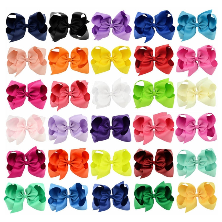 5 ชิ้น 6 นิ้วเด็กสาวที่มีสีสันบิ๊กแข็งริบบิ้นโบว์ผมคลิป