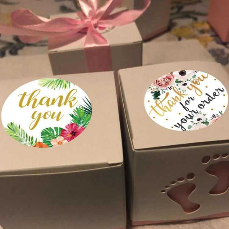 5 PCS ม้วนดอกไม้ขอบคุณสติกเกอร์สติกเกอร์ตกแต่งงานปาร์ตี้งานแต่งงาน, 3.8cm / 1.5 Inch