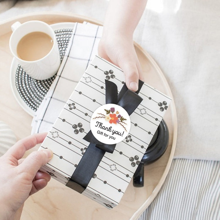 10 PCS ดอกไม้ตกแต่งด้วยมือ ขอบคุณ สติ๊กเกอร์ปิดผนึก สติ๊กเกอร์ตกแต่งซองจดหมายของขวัญ, K-103 Stickers