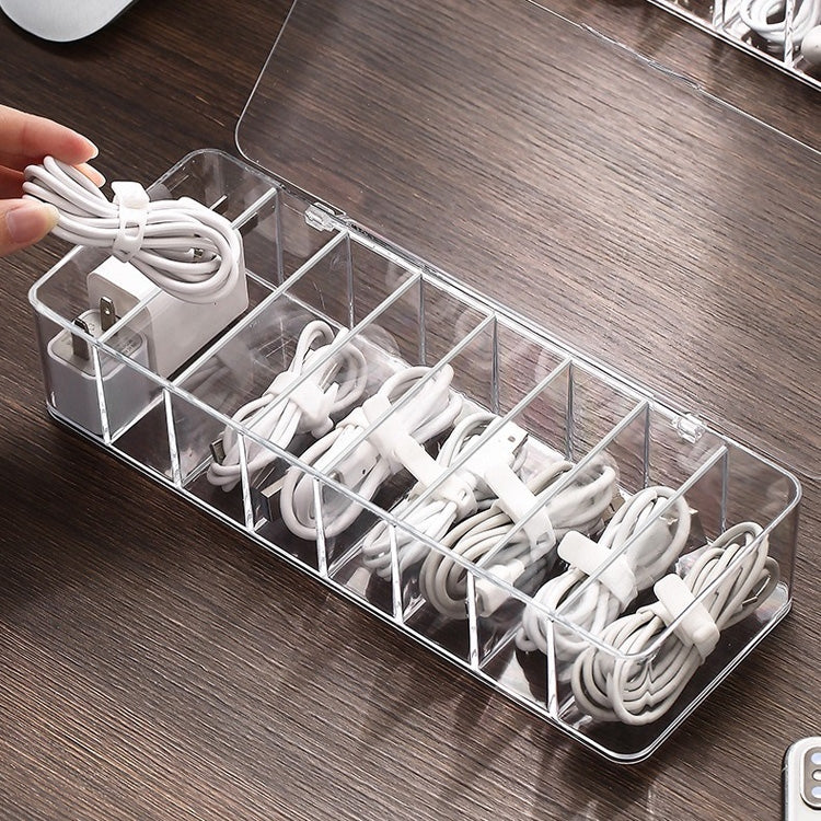 2 PCS Dust Storage Line Box Hub Finishing Box Desktop Data Cable Storage Box, ข้อมูลจำเพาะ:, 8 Grid Basic, 8 Grid Increase, 8 Grid Increase With Cover