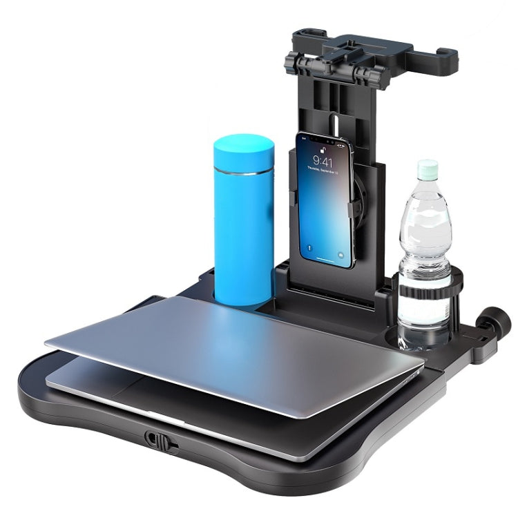 คาร์ซีทกลับโต๊ะอาหารหมุนได้ 360 องศาบอร์ดมัลติฟังก์ชั่นชั้นวางเครื่องดื่มพับได้คอมพิวเตอร์, 360 Degree Rotating Black