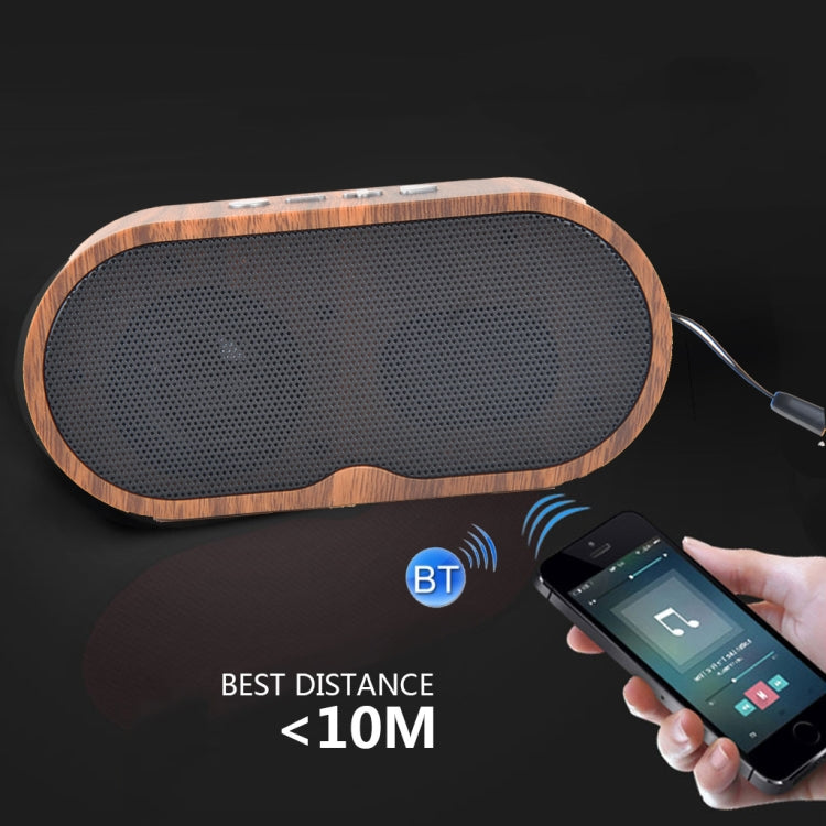F3 Retro Wood-Grain Mini Bluetooth Speaker รองรับการ์ด TF