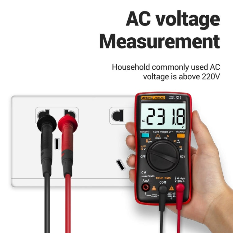 ANENG AN8009 NVC มัลติมิเตอร์แบบดิจิตอล, Standard, Standard with Cable