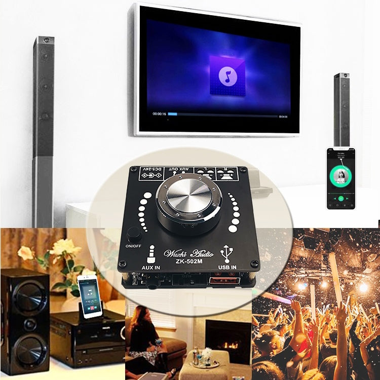 ZK-502M สเตอริโอบลูทูธเครื่องขยายเสียงดิจิตอลเมนบอร์ด, ZK-502M
