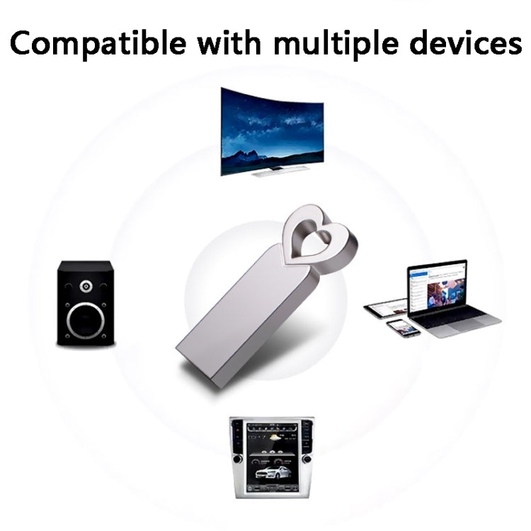 Zshqu2 USB 2.0 ความเร็วสูงรูปหัวใจ ??แฟลชไดรฟ์ USB โลหะ, 4GB