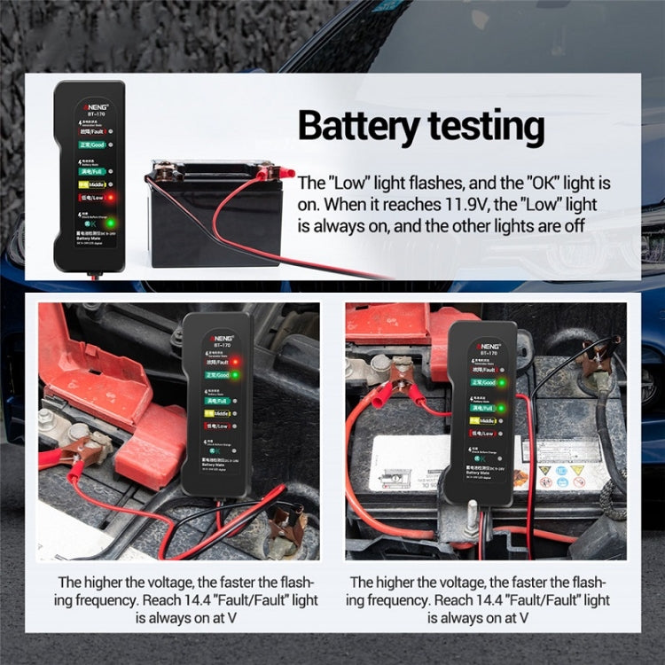 ANENG BT-170 เครื่องทดสอบแบตเตอรี่รถยนต์ไฟฟ้า 12V, BT-170