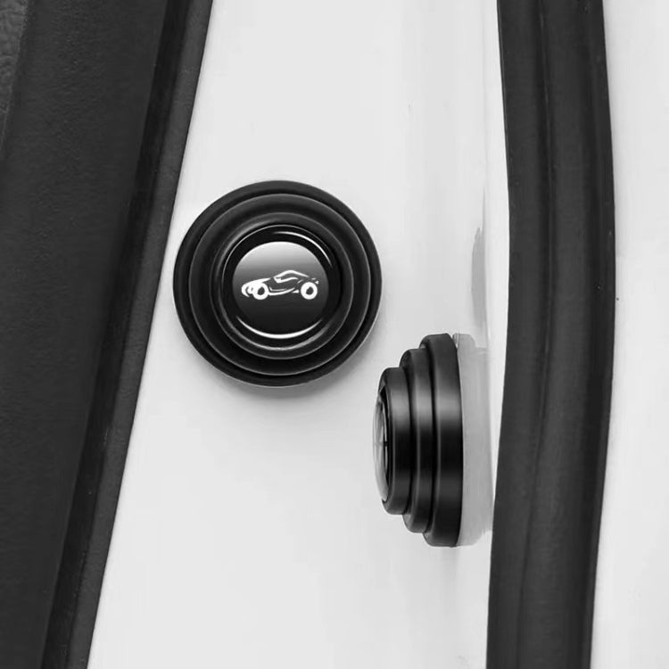 100 PCS Car Door Anti-Collision Shock Pad, Black Unmarked, Black With Sports Car Logo, Luminous Unmarked, Luminous With Sports Car Logo