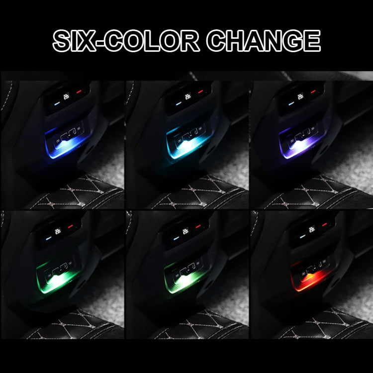 2 PCS Car USB Atmosphere Light LED ไฟประดับตกแต่ง, Colorful Adjustable