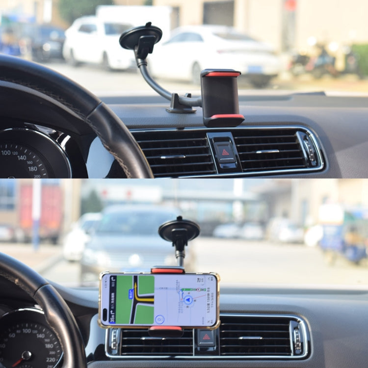 2 PCS Suction Cup Long Soft Hose Windshield Car Mobile Phone Clip Bracket