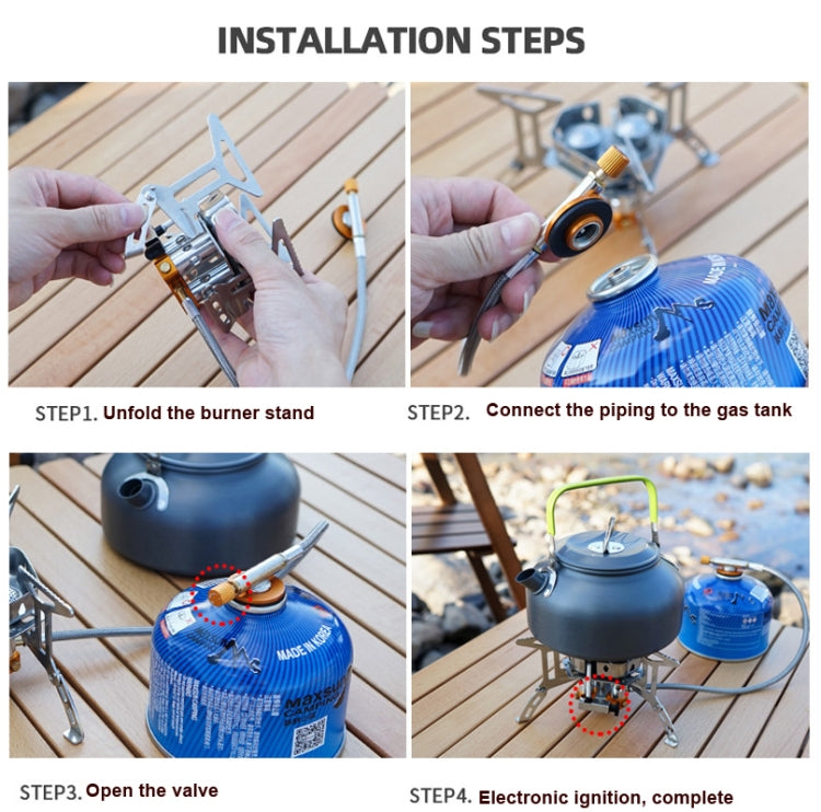 เตาสามหัวแบบพกพากลางแจ้งแคมป์ปิ้ง Windproof Stove
