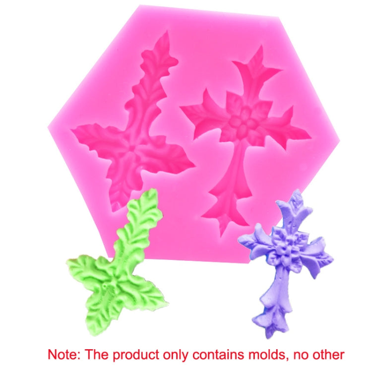 4 PCS Cross Shape ซิลิโคน Fondant เค้กแม่พิมพ์เครื่องมืออบ, Cross Shape