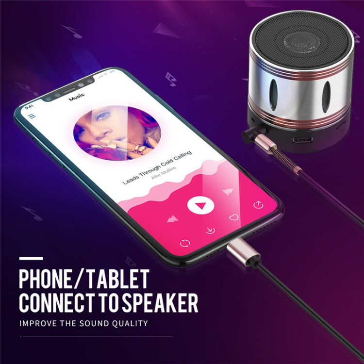 5PCS Type-c/USB-c ถึง 3.5 มม. ชายข้อศอกสปริงสายอะแดปเตอร์เครื่องเสียงรถยนต์, ความยาวสายเคเบิล: 1.5 ม.