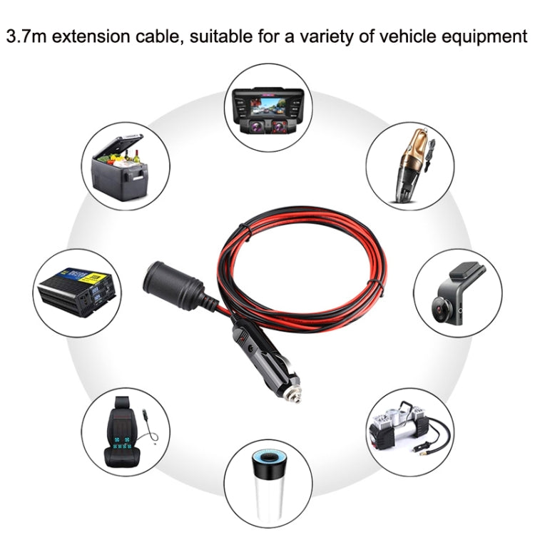 สายต่อปลั๊กจุดบุหรี่รถยนต์ 12-24V ความยาวสาย 3.7m, 12-24V Length 370cm
