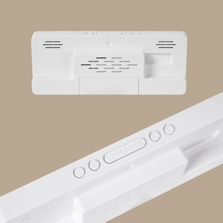 นาฬิกาปลุก LED ข้างเตียง แบตเตอรี่ Plug-In นาฬิกาอเนกประสงค์, 6628 White, 6628 Blue, 6628 Orange