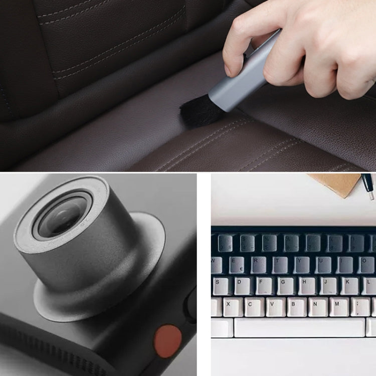 10 PCS Car Air Conditioner Air Outlet แปรงทำความสะอาดแบบยืดหดได้, 10PCS+Black, 10PCS+Silver
