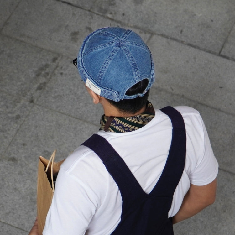 GEGEEN DOMOG หมวกคาวบอยเจ้าของบ้าน หมวกแตงโมวรรณกรรม หมวกกะลาสีย้อนยุค, Denim Blue